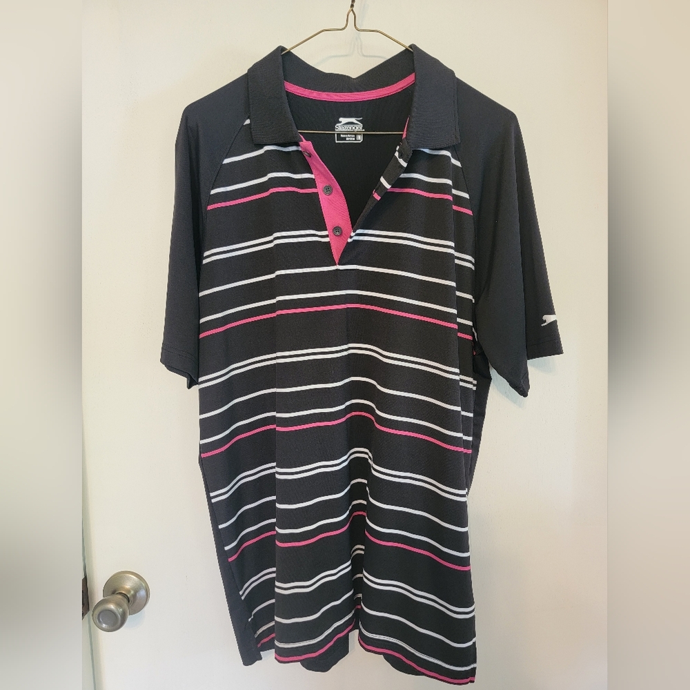 Men's Slazenger Striped Polo Size M